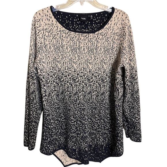 Rafaella Gold & Black Sparkle Shark Bite Hem Sweater Size XL - Picture 1 of 5